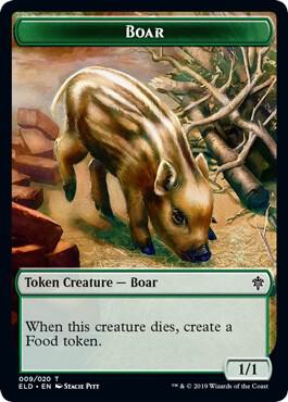Boar // Food Double-Sided Token 9 // 16 card from Throne of Eldraine