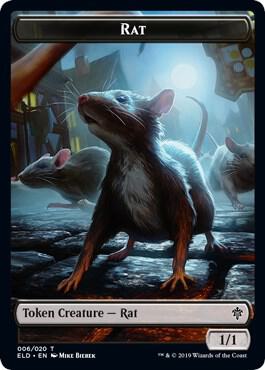 Rat // Food Double-Sided Token 6 // 16 card from Throne of Eldraine