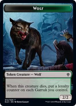 Wolf // Food Double-Sided Token 14 // 18 card from Throne of Eldraine