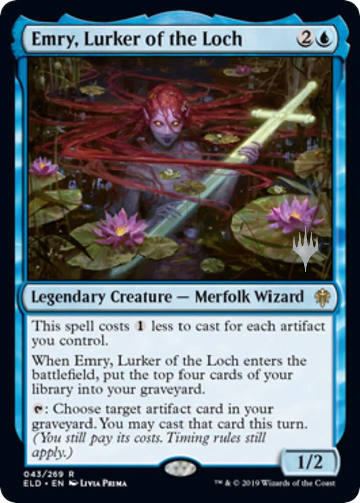 Emry, Lurker of the Loch 43 card from Promo Pack: Throne of Eldraine