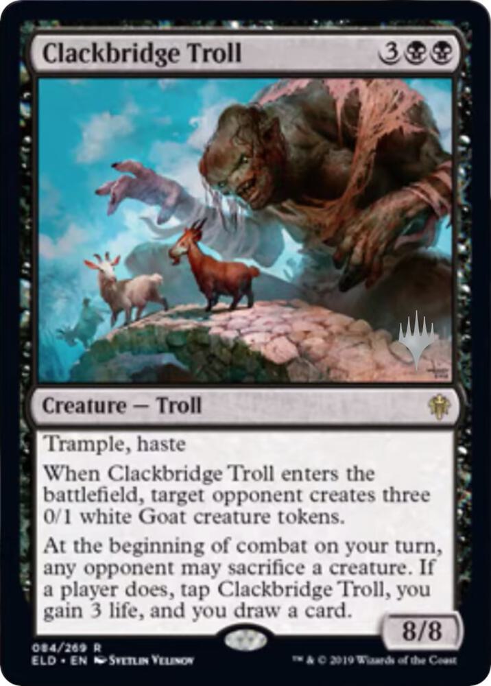 Clackbridge Troll 84 card from Promo Pack: Throne of Eldraine