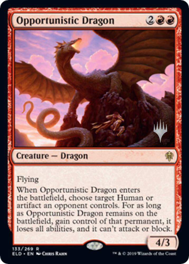 Opportunistic Dragon 133 card from Promo Pack: Throne of Eldraine