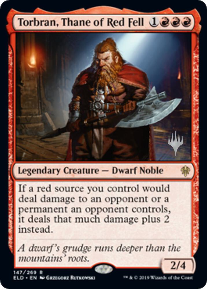 Torbran, Thane of Red Fell 147 card from Promo Pack: Throne of Eldraine