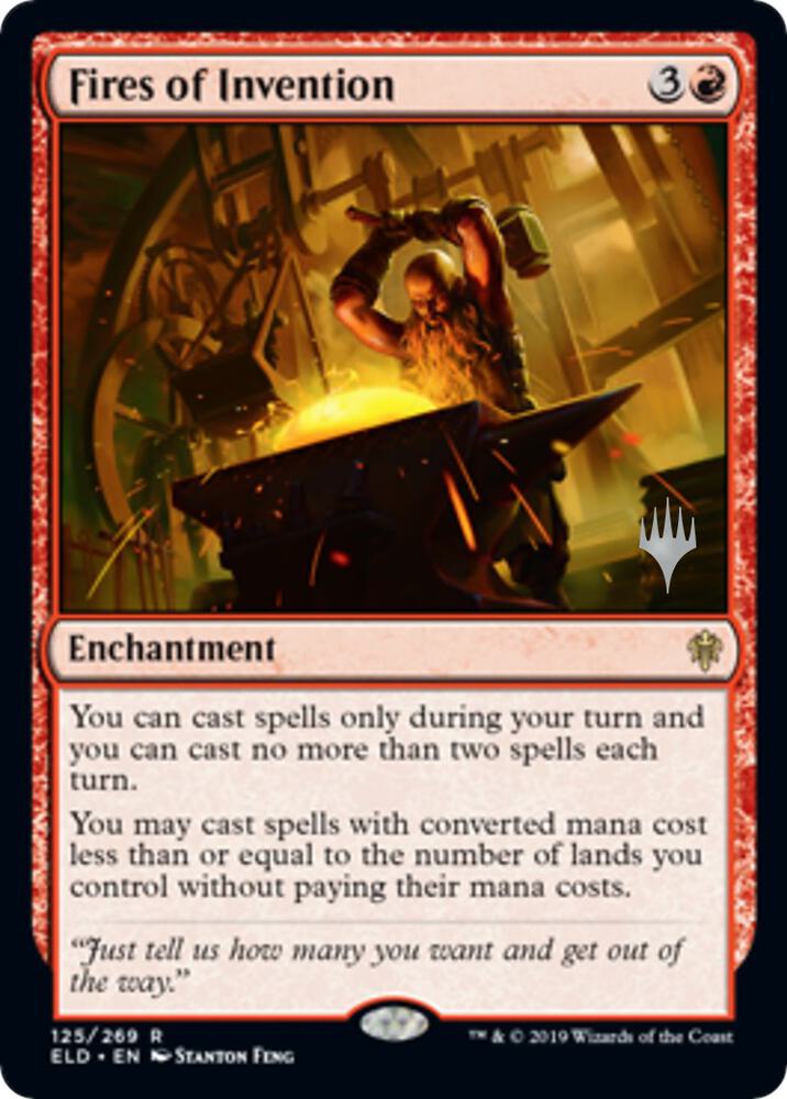 Fires of Invention 125 card from Promo Pack: Throne of Eldraine