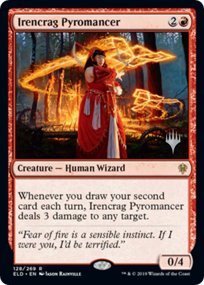 Irencrag Pyromancer 128 card from Promo Pack: Throne of Eldraine