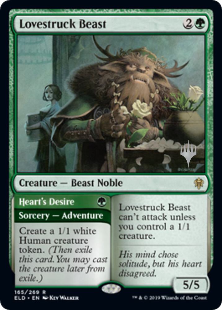 Lovestruck Beast 165 card from Promo Pack: Throne of Eldraine