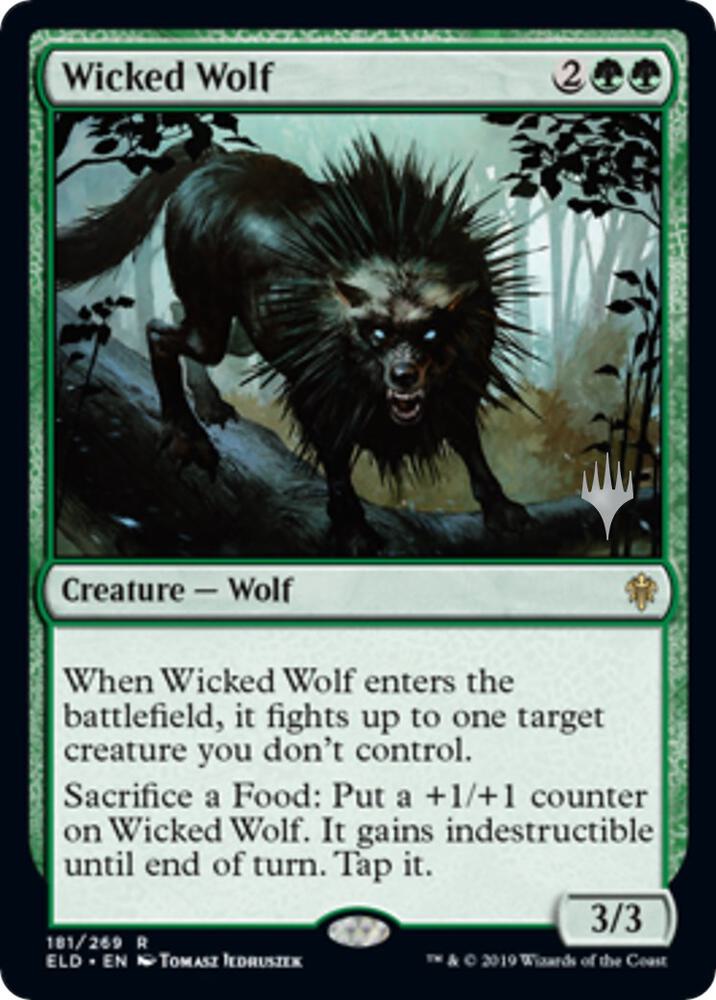 Wicked Wolf 181 card from Promo Pack: Throne of Eldraine