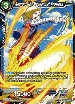 Android 18, Mechanical Prowess XD2-03 card from Malicious Machinations