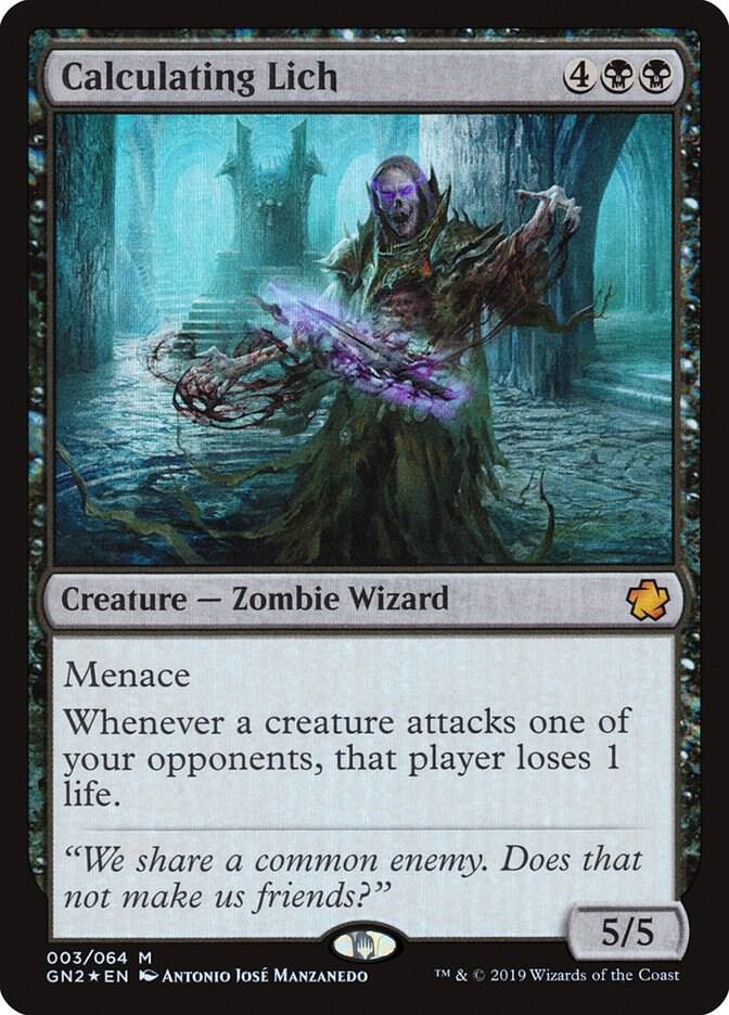 Calculating Lich 3 card from Magic Game Night 2019