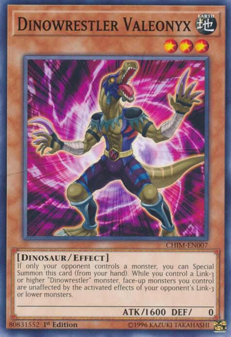 Dinowrestler Valeonyx CHIM-EN007 card from Chaos Impact