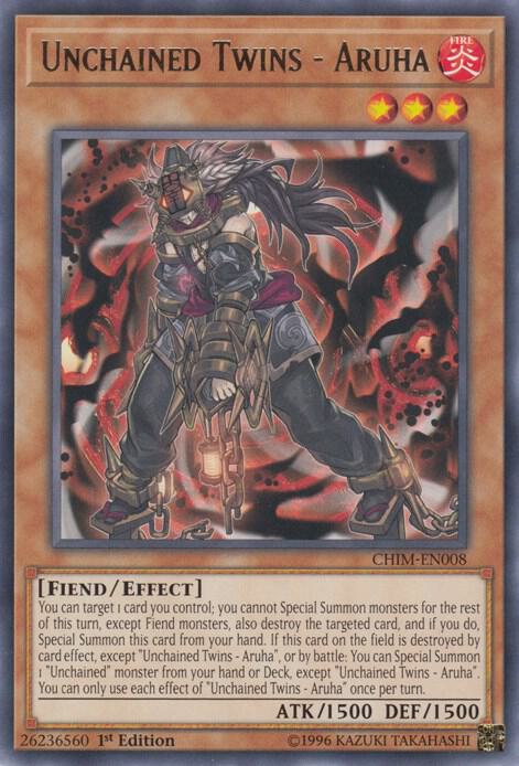 Unchained Twins - Aruha CHIM-EN008 card from Chaos Impact