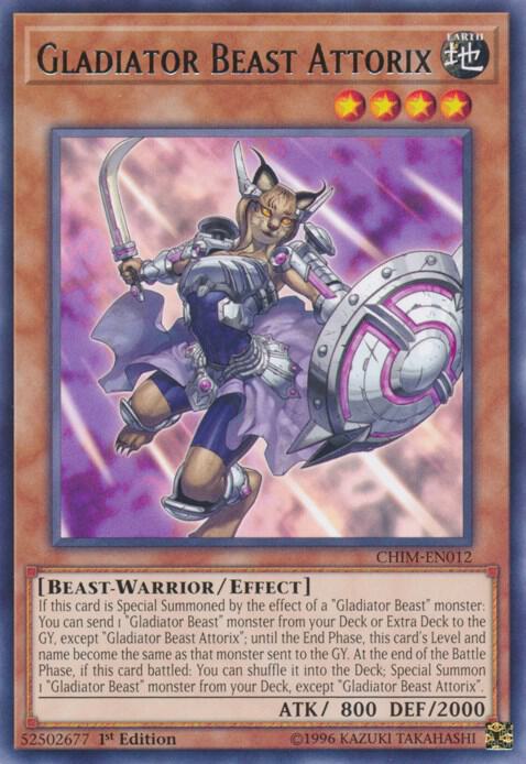 Gladiator Beast Attorix CHIM-EN012 card from Chaos Impact