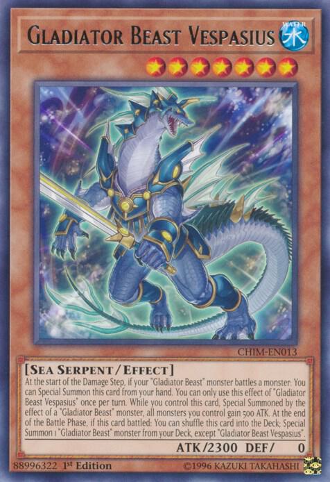 Gladiator Beast Vespasius CHIM-EN013 card from Chaos Impact