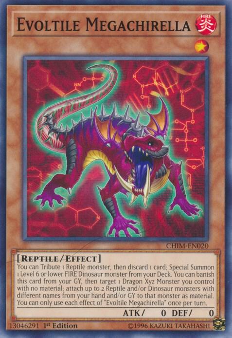 Evoltile Megachirella CHIM-EN020 card from Chaos Impact