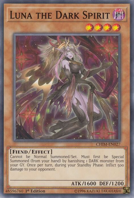 Luna the Dark Spirit CHIM-EN027 card from Chaos Impact