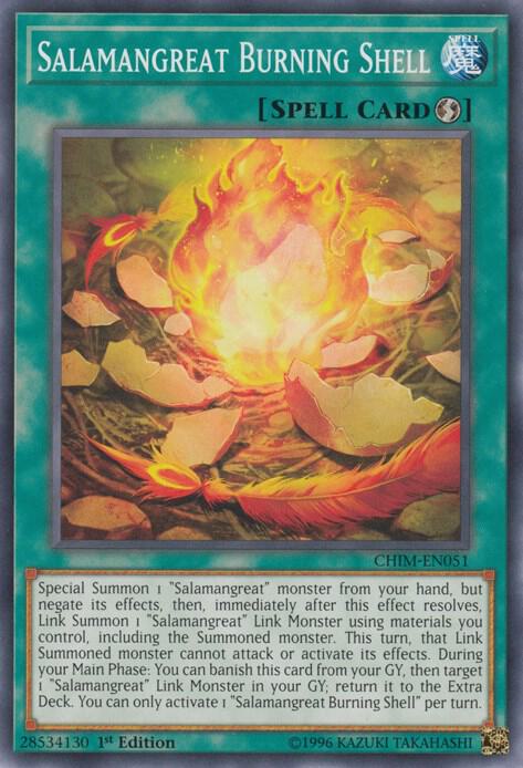 Salamangreat Burning Shell CHIM-EN051 card from Chaos Impact