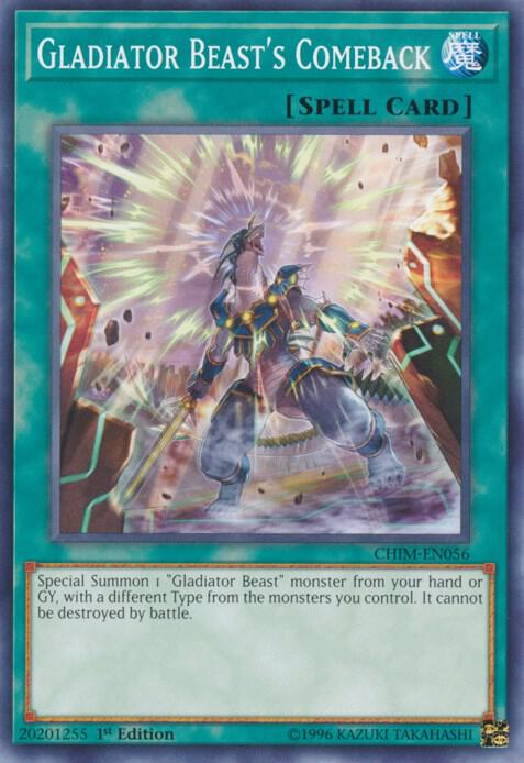 Gladiator Beast's Comeback CHIM-EN056 card from Chaos Impact