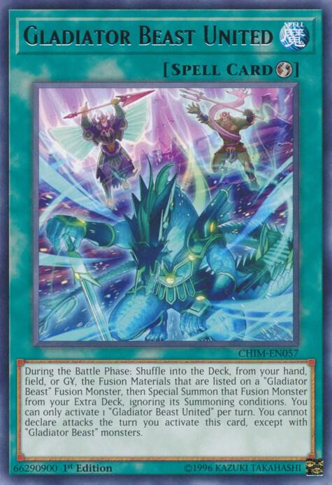 Gladiator Beast United CHIM-EN057 card from Chaos Impact