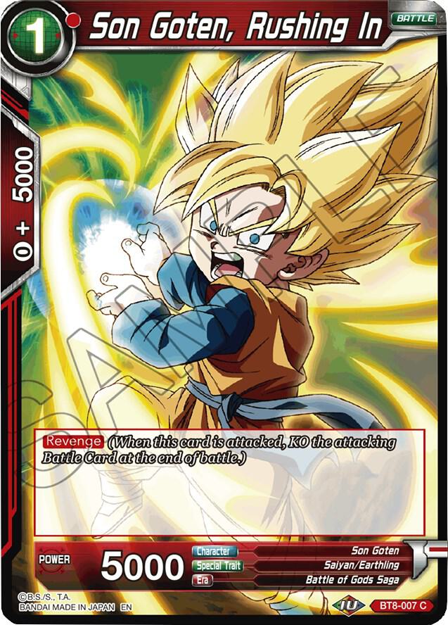 Son Goten, Rushing In BT8-007 card from Malicious Machinations