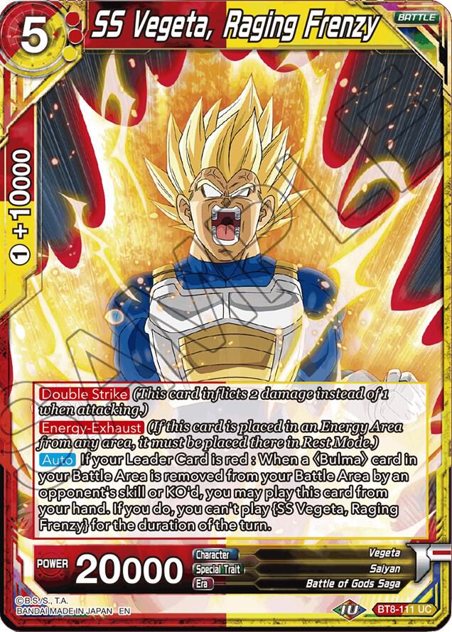 SS Vegeta, Raging Frenzy BT8-111 card from Malicious Machinations