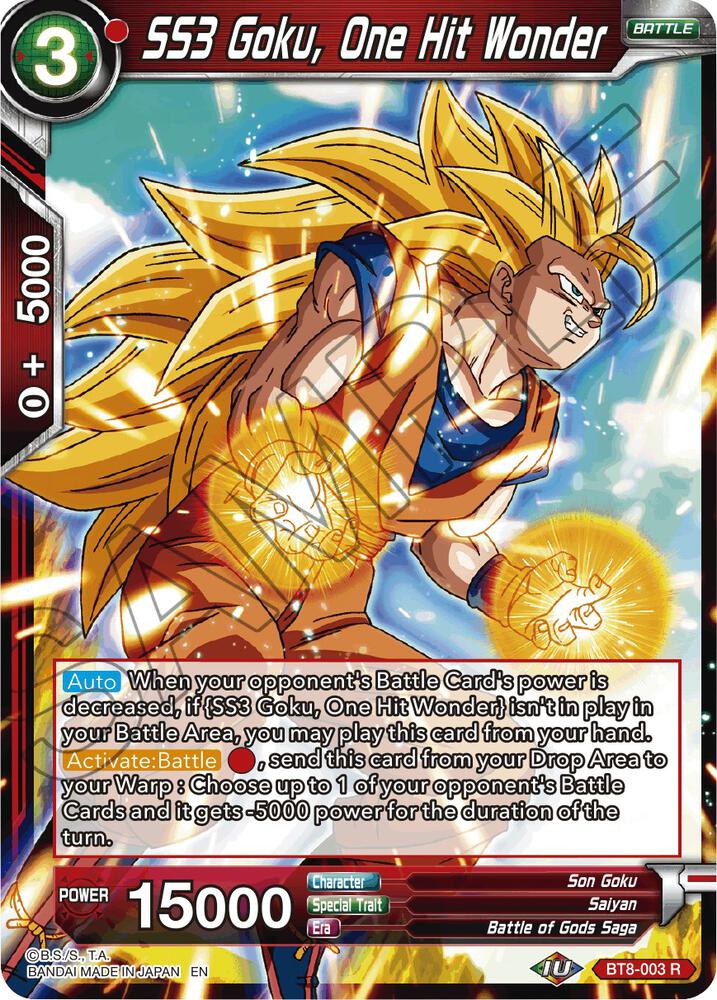 SS3 Goku, One Hit Wonder BT8-003 card from Malicious Machinations