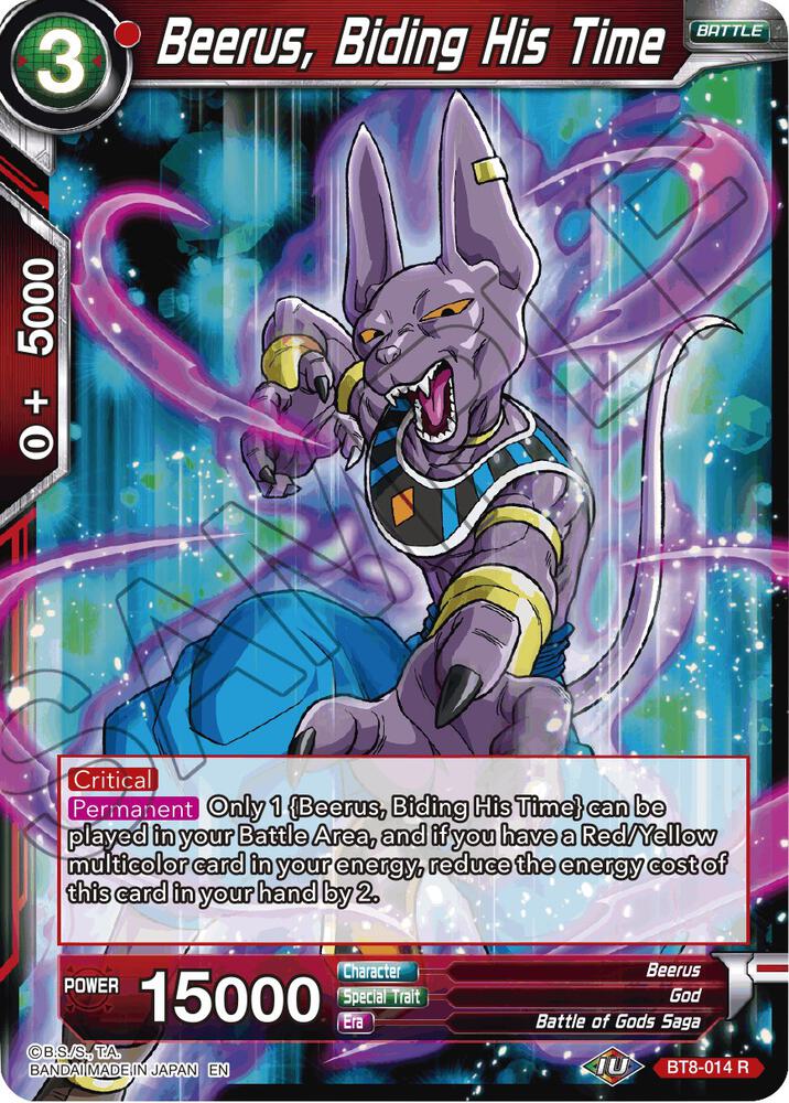 Beerus, Biding His Time BT8-014 card from Malicious Machinations