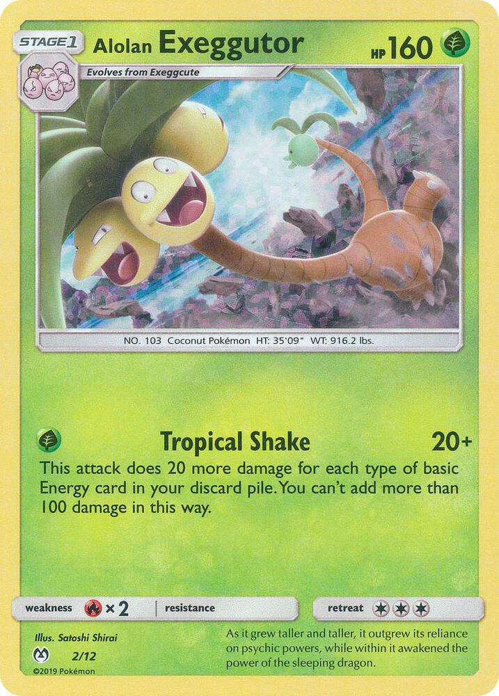Alolan Exeggutor - 2/12 002/012 card from McDonald's Promos 2019