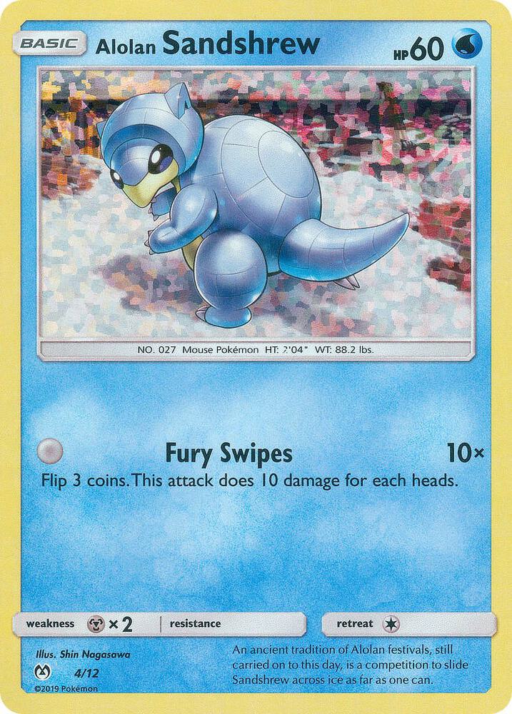 Alolan Sandshrew - 4/12 004/012 card from McDonald's Promos 2019