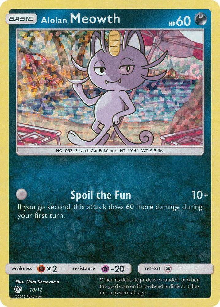 Alolan Meowth - 10/12 010/012 card from McDonald's Promos 2019