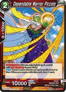 Dependable Warrior Piccolo BT8-013 card from Malicious Machinations