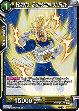 Vegeta, Explosion of Fury BT8-071 card from Malicious Machinations