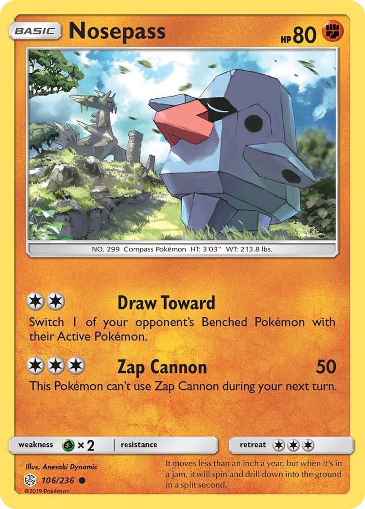 Nosepass 106/236 card from SM - Cosmic Eclipse