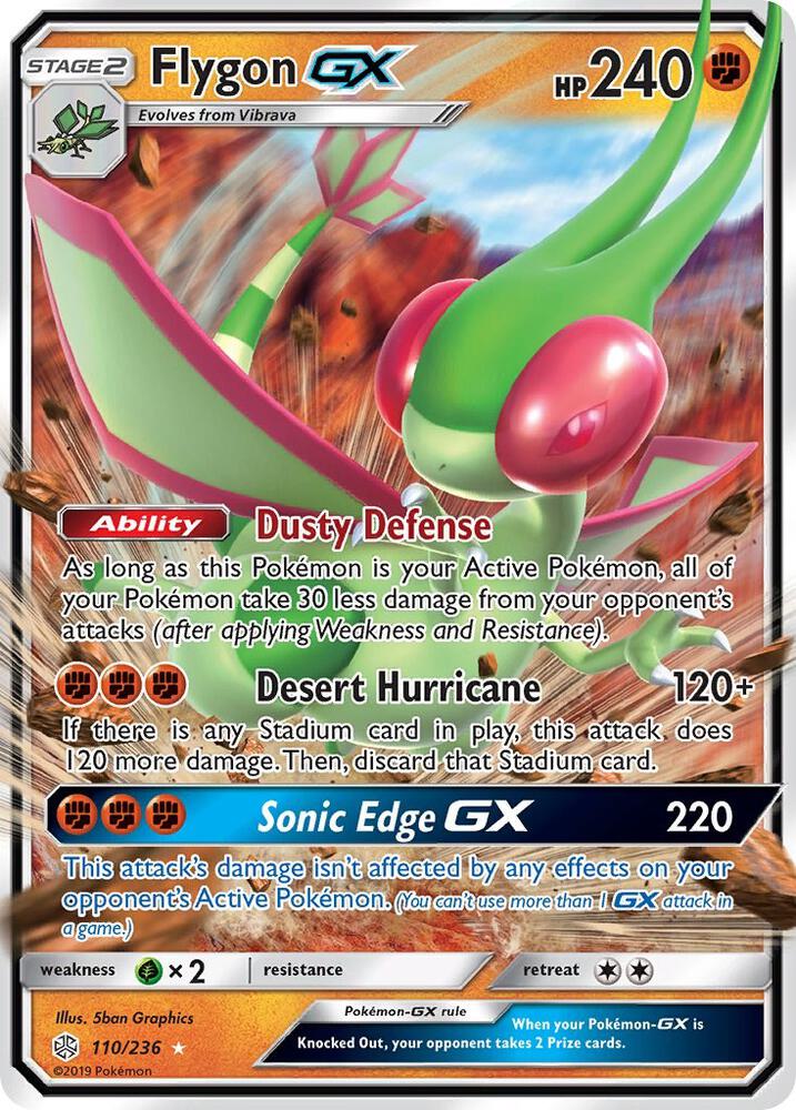 Flygon GX 110/236 card from SM - Cosmic Eclipse
