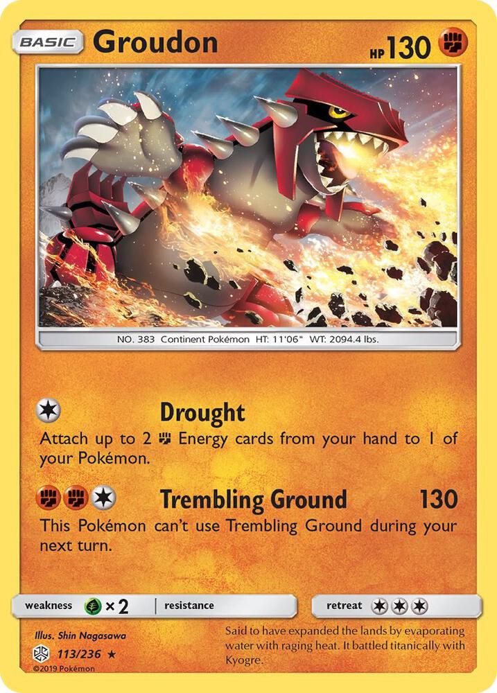Groudon 113/236 card from SM - Cosmic Eclipse