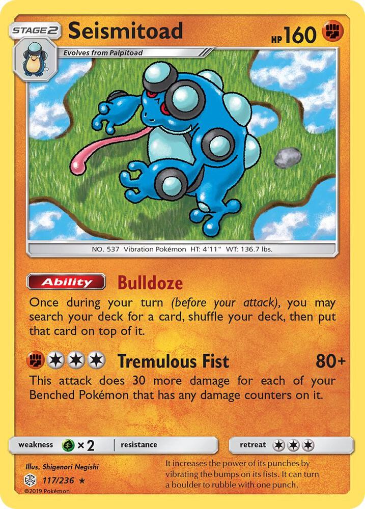 Seismitoad 117/236 card from SM - Cosmic Eclipse