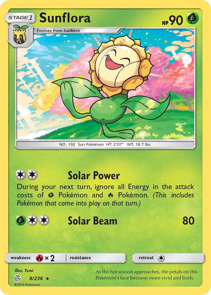 Sunflora 8/236 card from SM - Cosmic Eclipse