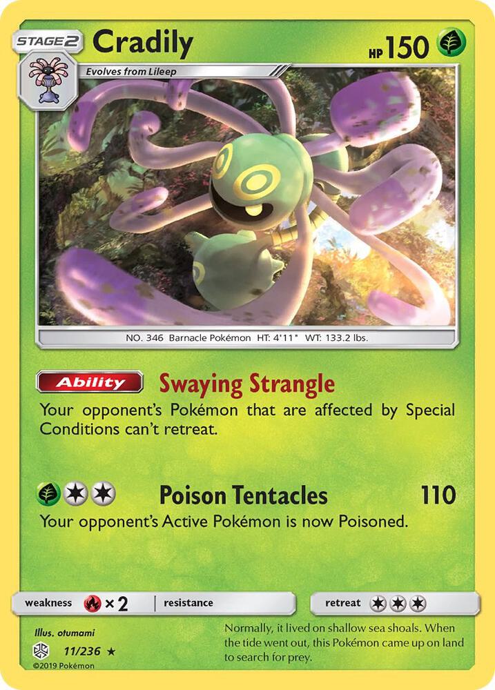 Cradily 11/236 card from SM - Cosmic Eclipse
