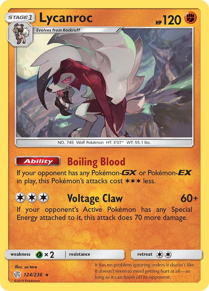 Lycanroc 124/236 card from SM - Cosmic Eclipse