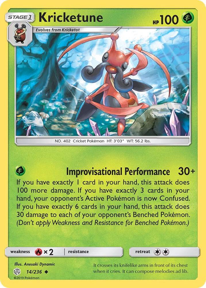 Kricketune 14/236 card from SM - Cosmic Eclipse