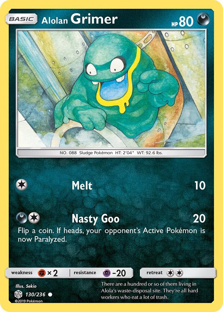Alolan Grimer 130/236 card from SM - Cosmic Eclipse
