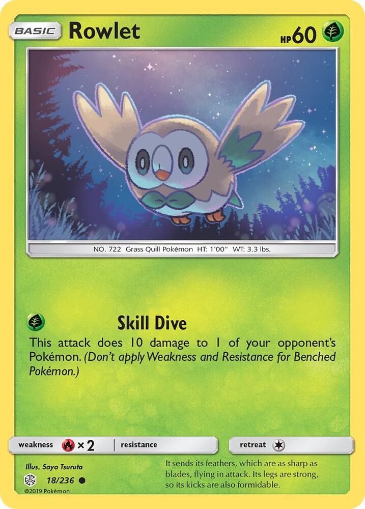 Rowlet 18/236 card from SM - Cosmic Eclipse