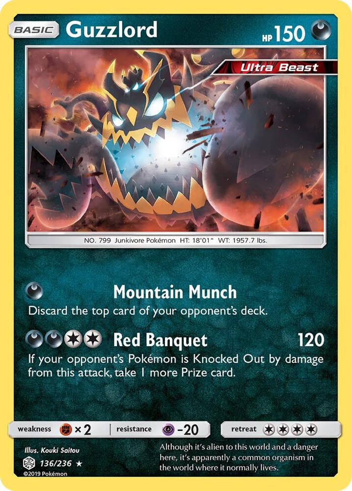 Guzzlord 136/236 card from SM - Cosmic Eclipse