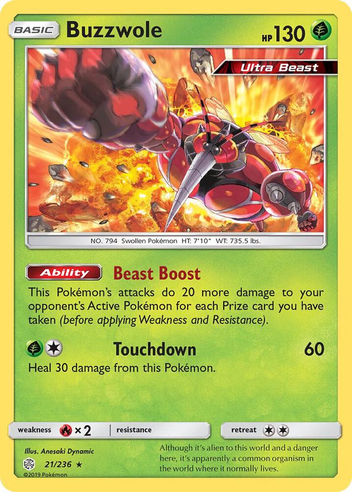 Buzzwole 21/236 card from SM - Cosmic Eclipse