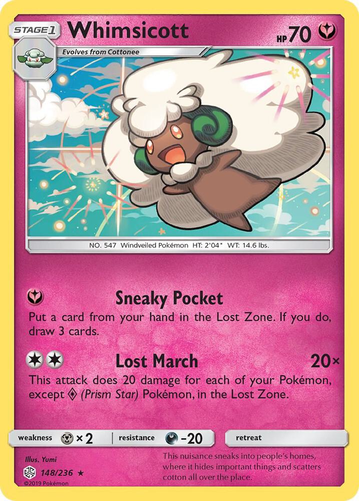 Whimsicott 148/236 card from SM - Cosmic Eclipse