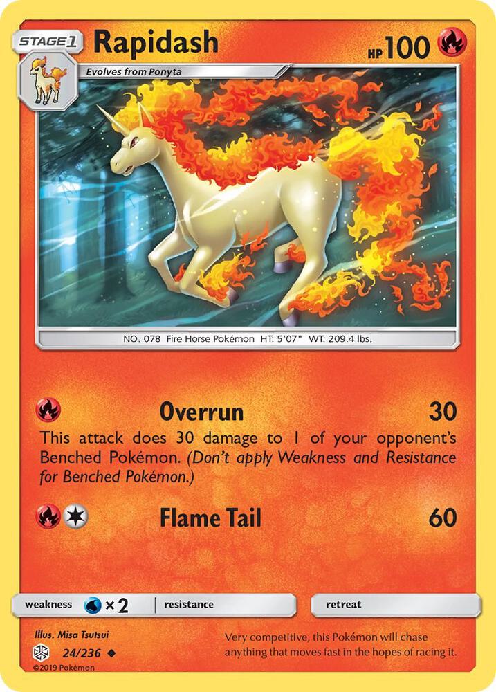 Rapidash 24/236 card from SM - Cosmic Eclipse