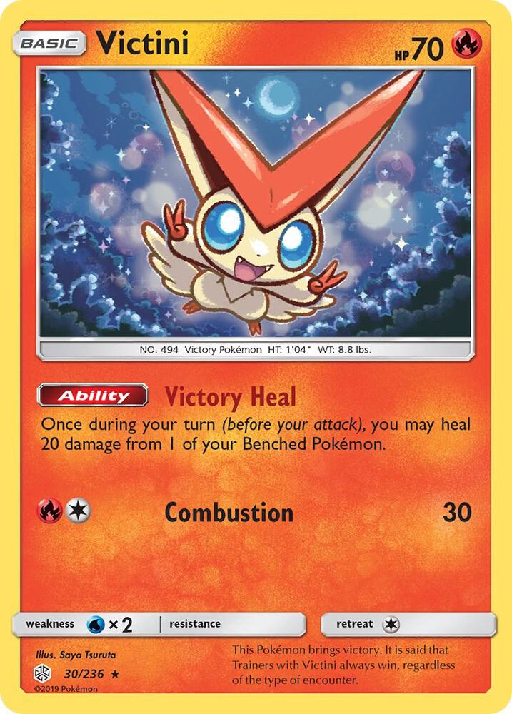 Victini 30/236 card from SM - Cosmic Eclipse