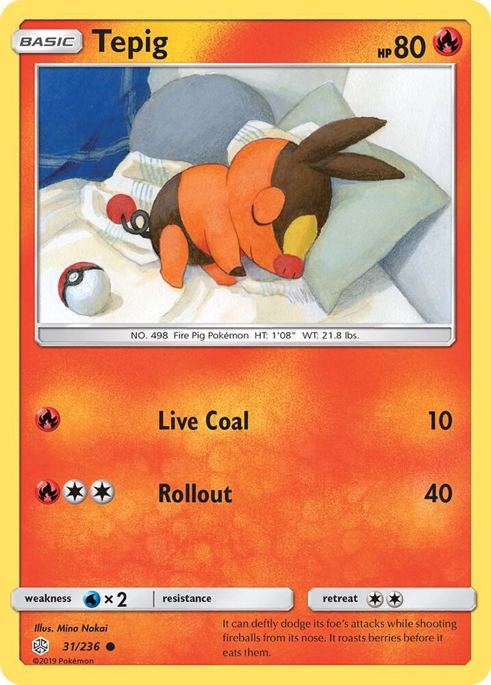 Tepig 31/236 card from SM - Cosmic Eclipse