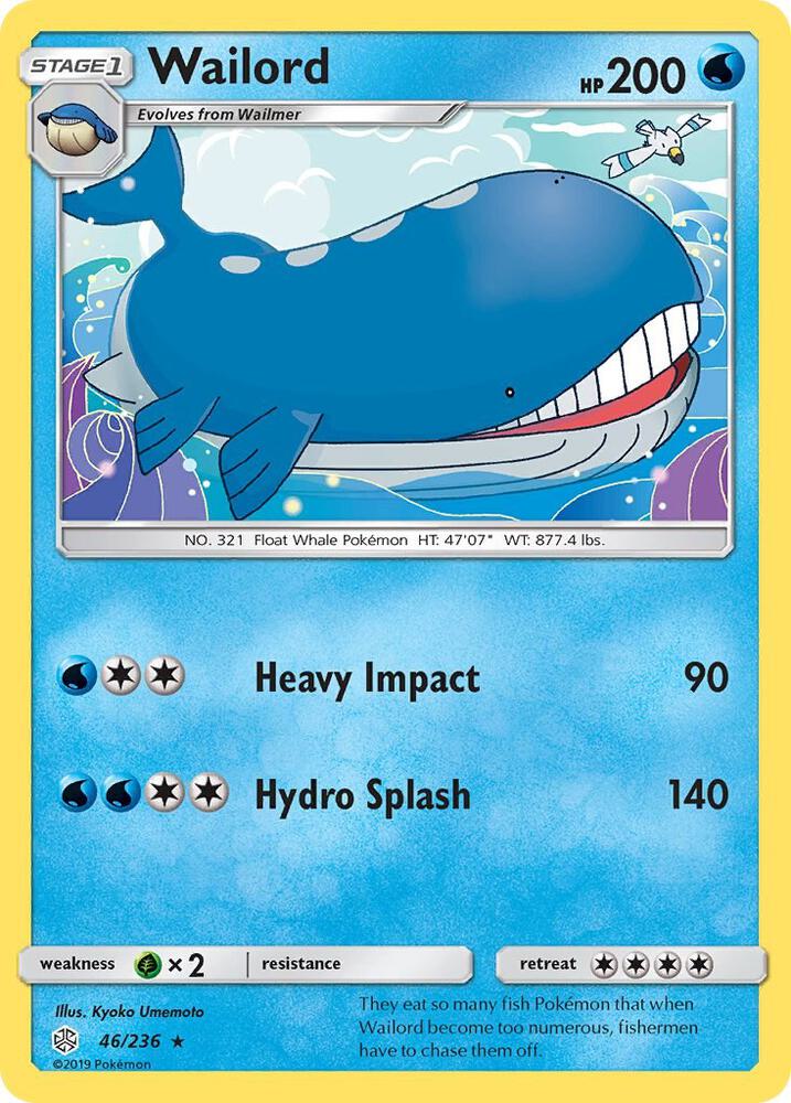 Wailord 46/236 card from SM - Cosmic Eclipse