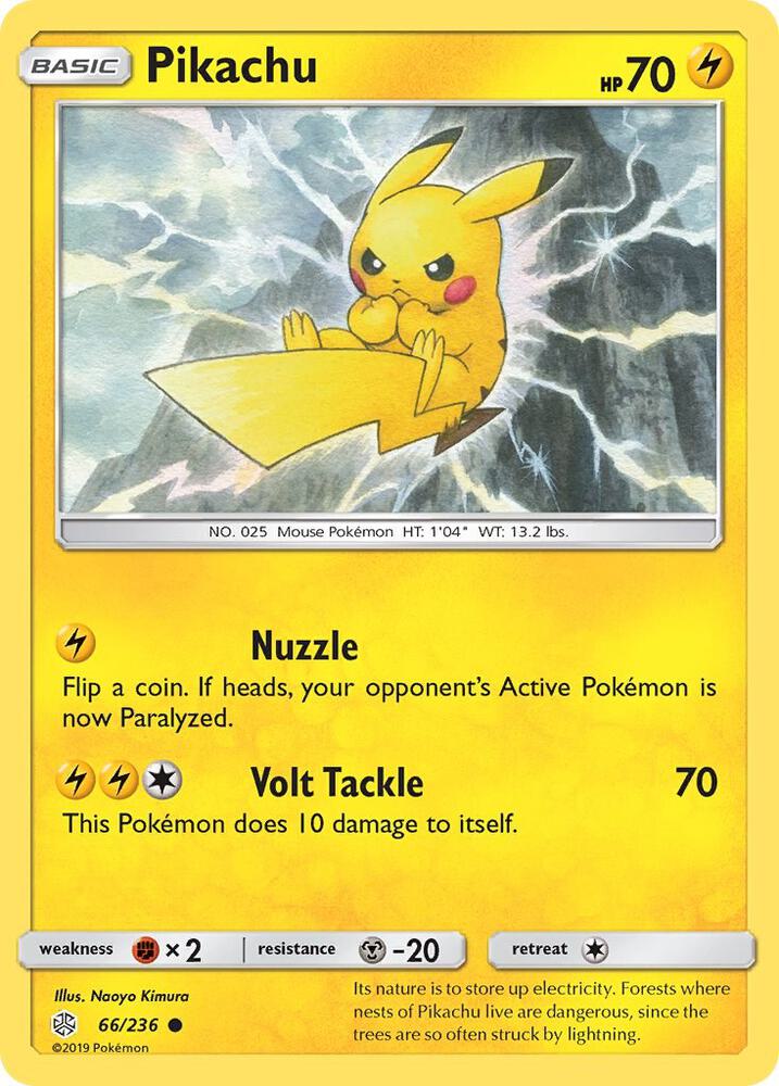 Pikachu 66/236 card from SM - Cosmic Eclipse