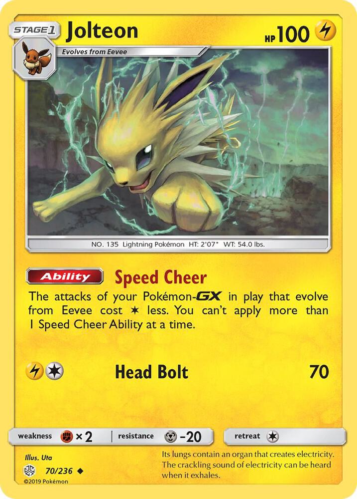 Jolteon 70/236 card from SM - Cosmic Eclipse